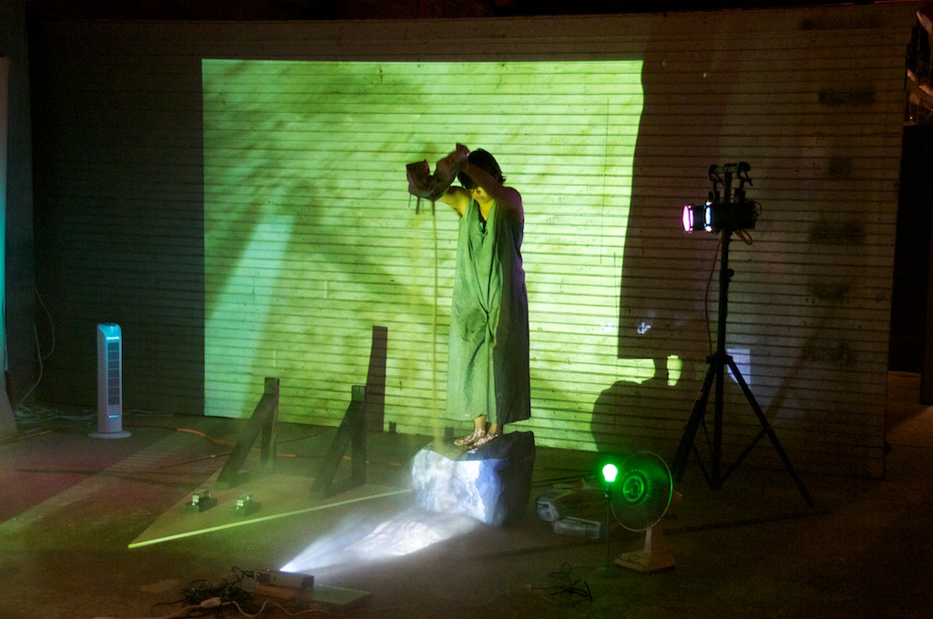 Zoe Berg performing at the Land Arts 2012 Exhibition opening.