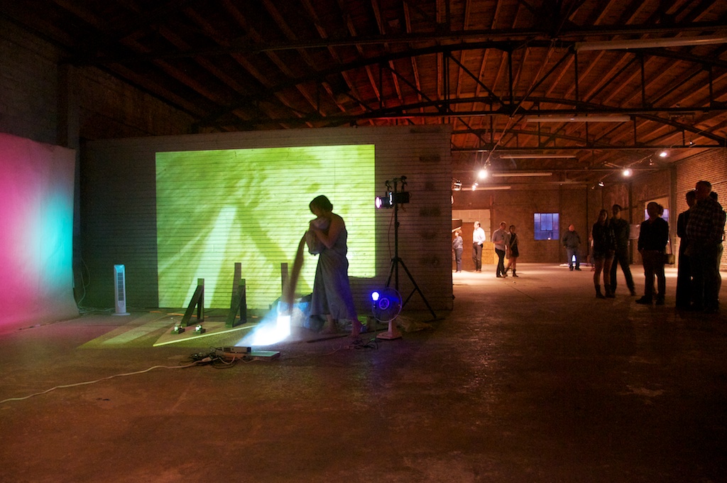Zoe Berg performing at the Land Arts 2012 Exhibition opening.